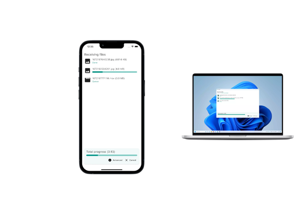 Use the free app LocalSend to Transfer files between devices on the Local Network. (AirDrop Alternative)