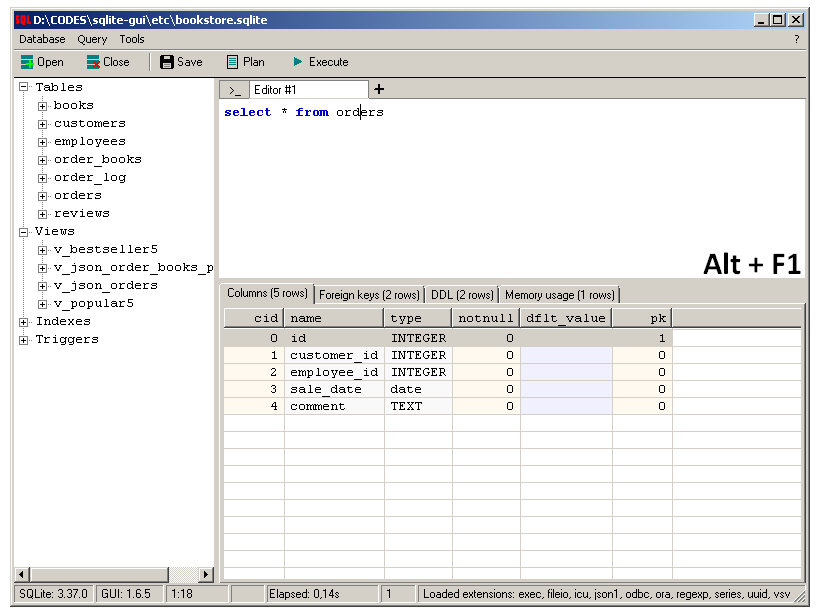 Sqlite-gui: Minimal yet powerful SQLite Viewer and client