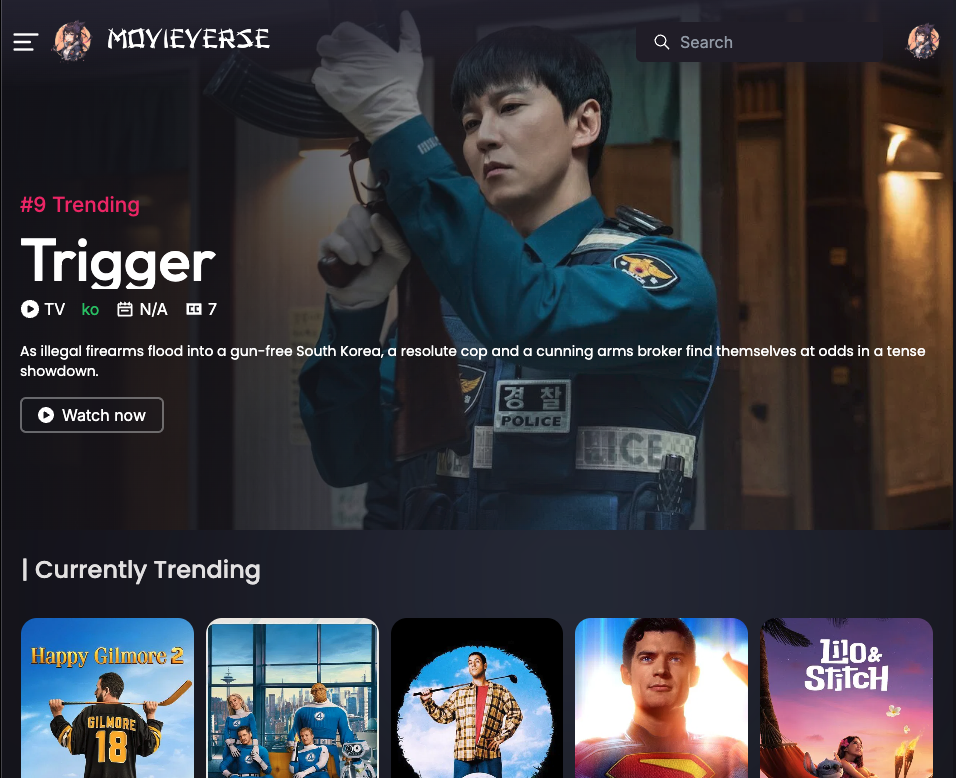 MovieVerse: An open-source Movie/TV streaming Site