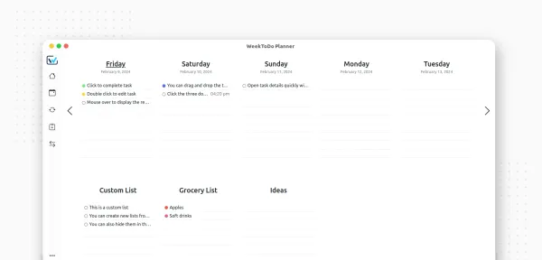 WeekToDo is an Outstanding Weekly Planner App for Creative and Productive Individuals