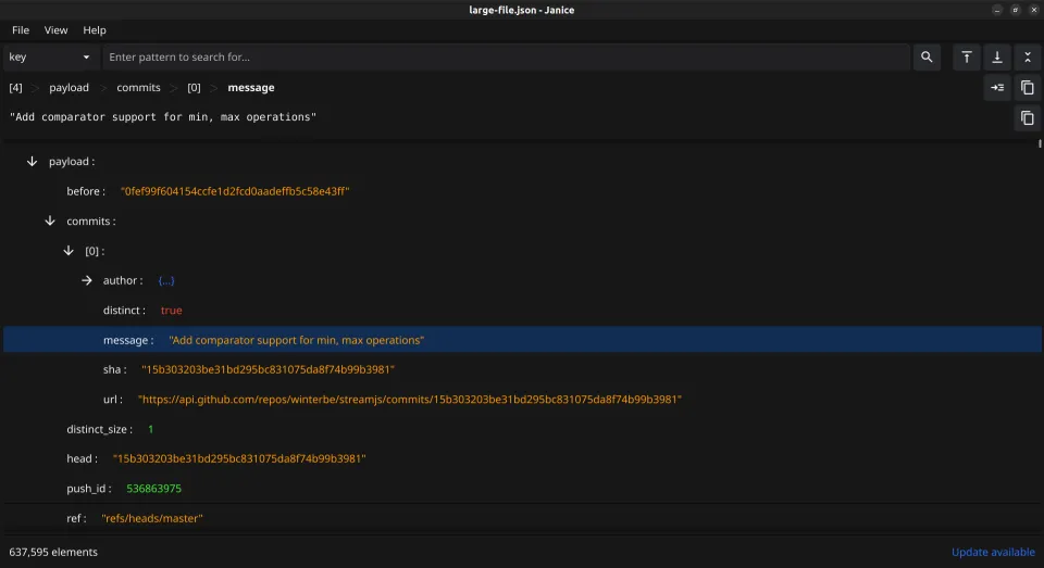 Janice is a Free app for Viewing Large JSON Files, for Developers, Data Scientists and Data Engineers